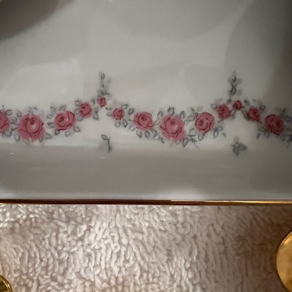 J.L. MENAU German Porcelain 22 Piece White Pink Floral Demitasse Coffee Tea Set - Picture 15 of 16